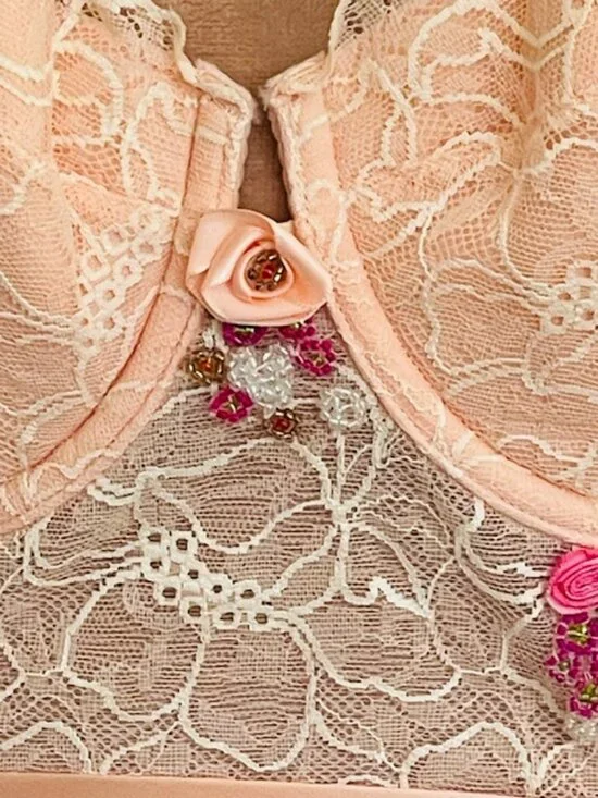 Victorias Secret Y2k Angels Corset Pink Lace Bustier Coquette Fairycore Top 36C - Picture 5 of 14